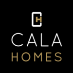 Logo of CALA Homes with a stylized 'C' and company name in gold on a black background